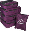 5 Set Packing Cubes for Travel Large Suitcase Luggage Organizer Bags Travel Accessories Vacation 4 Cubes 1 Laundry Pouch Bag by HOPSOOKEN