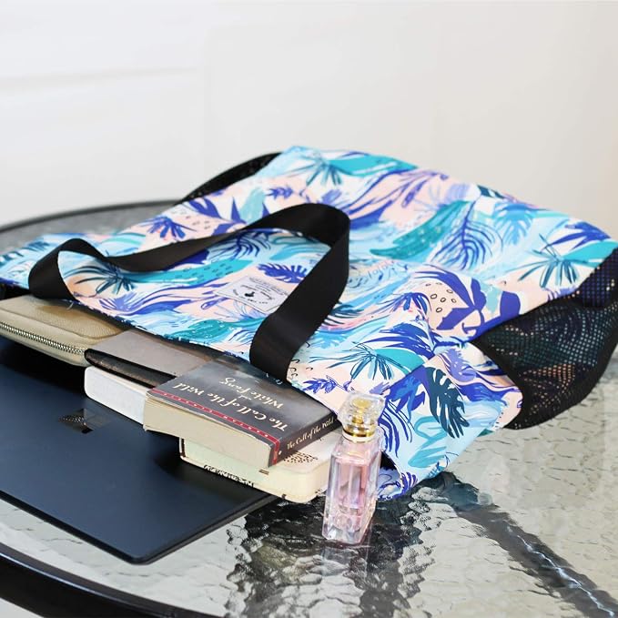 ESVAN Original Floral Water Resistant Large Tote Bag Shoulder Bag for Gym Beach Travel Daily Bags Upgraded - Image 6