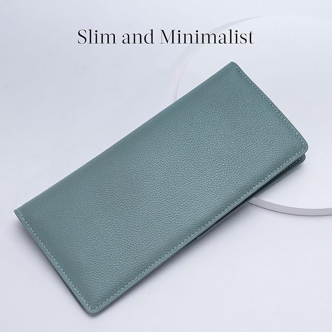 Bveyzi Ultra Slim Thin Leather RFID Blocking Credit Card Holder Bifold Clutch Wallets for Women - Image 2