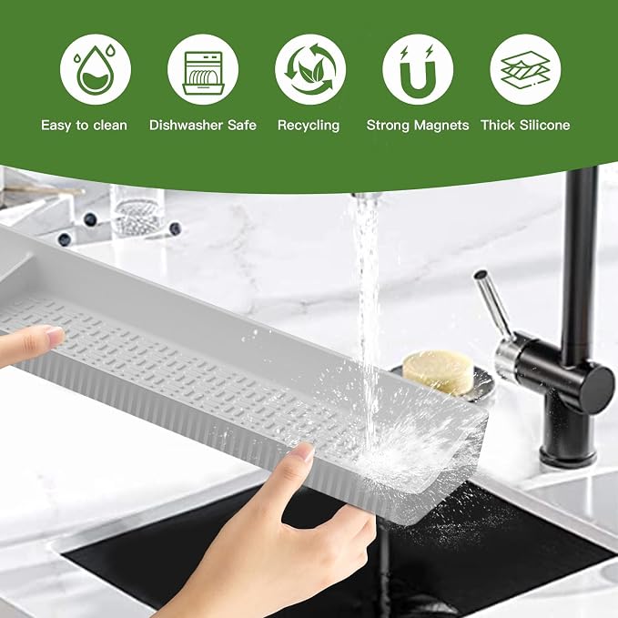 Stove Top Shelf 30 Inch - Silicone Material Magnetic Shelf for Stove -White | 3 Functional Partitions,Heat Resistant Kitchen Spice Rack Organizer - Image 6