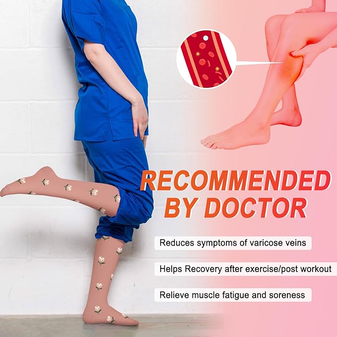 4 Pairs Compression Socks for Women Circulation-Best Support for Nurses,Running,Athletic,Travel - Image 2