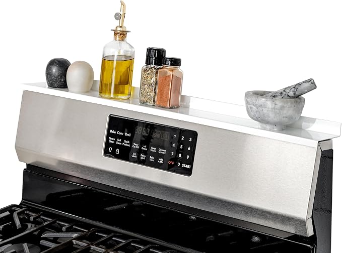 StoveShelf 24" Apartment Length White Magnetic Shelf for Kitchen Stove - Kitchen Storage Solution with Zero Installation - Over Stove Spice Rack Organizer by STOVESHELF