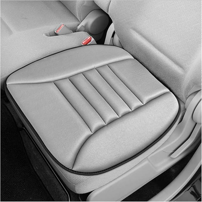 Car Seat Cushion, 1.2" Thick Comfort Memory Foam Auto Seat Pad with Non Slip Bottom, Breathable Driver Seats Pillow Pressure Relief Chair Cushion for Vehicle Office Home (Gray) by Unknown