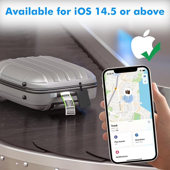 Hidden Luggage Tracker for iPhone, Apple Find My Luggage Tag | Wireless Rechargeable Suitcase Tracker & Luggage Locator, Waterproof Travel Tag for Checked Bags and Backpacks - Image 7