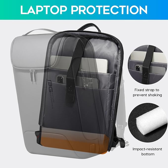 BANGE Anti-Theft Backpack with USB Charging Port 17.3 Inch Business Laptop Backpack - Image 8