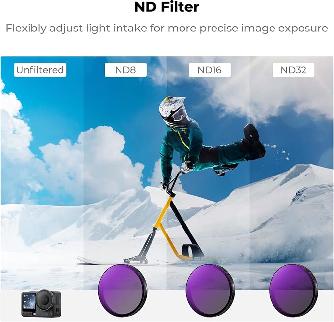 K&F CONCEPT Snap On CPL ND Filter Kit Compatible with DJI Osmo Action 6 | 4 Pack CPL ND8 ND16 ND32 Neutral Density Polarizing Action 6 Filter Camera Accessories, Multicoated HD Optical Glass, FD141 - Image 5