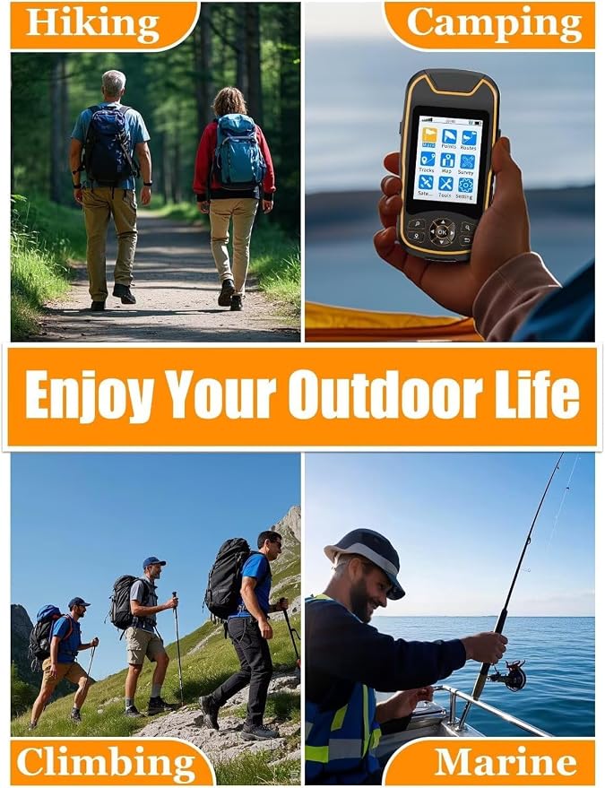 Handheld GPS for Hiking, Rugged and Waterproof Handheld GPS Navigator, 3.2" Sunlight Readable Screen, Compact Satellite Handheld GPS with USA Topo Map, Multi-GNSS Support, Extra Battery Life - Image 9
