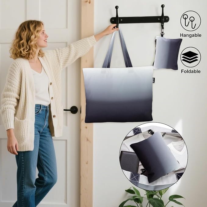 HOLYLUCK Tote Bag with a Detachable Small Bag, Foldable Reusable Grocery Bags 20L Shopping Bag - Image 7