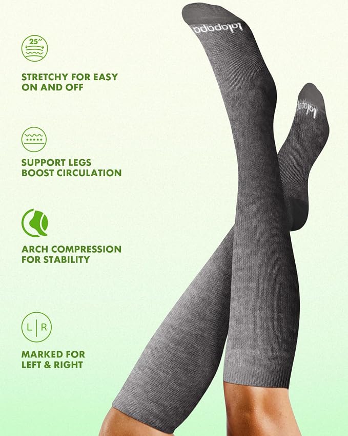 Bamboo Viscose Compression Socks for Women Men | 2 Pairs 15-20mmHg Cute Breathable Graduated Knee High Compression Socks for Nurse Pregnancy Travel - Image 6