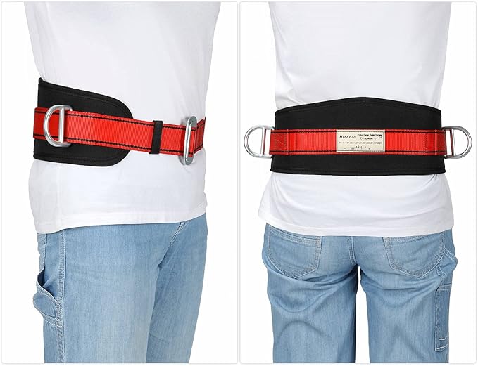 Safety Climbing Belts, Positioning Climbing Belt with Waist Pad and 2 D Rings, Safety Belt Kit Personal Portable Protective Equipment - Image 7