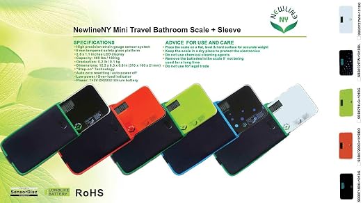 NewlineNY Green Mini Bathroom Travel Scale with Protection Sleeve, SBB0719MLG+101BG - Image 5