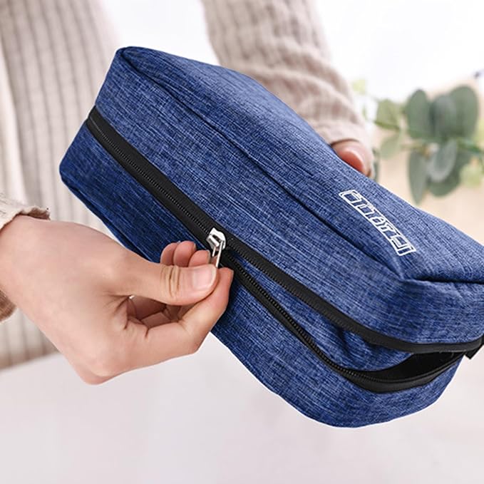 Travel toilet bag is used to store toiletries, Suitable for short-term travel use hanging toilet bag (Navy blue) - Image 5