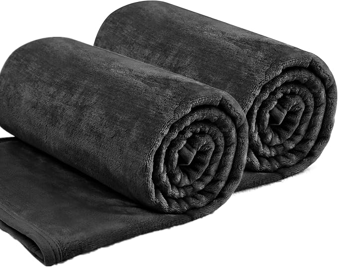 EIUE Comfortable Flannel Fleece Blanket,2 Packs Throw Size Lightweight Nap Quilt Blanket for Home,Office and Outdoor Travel,for Adults and Kids.(2 Packs,40x60 inch) by EIUE