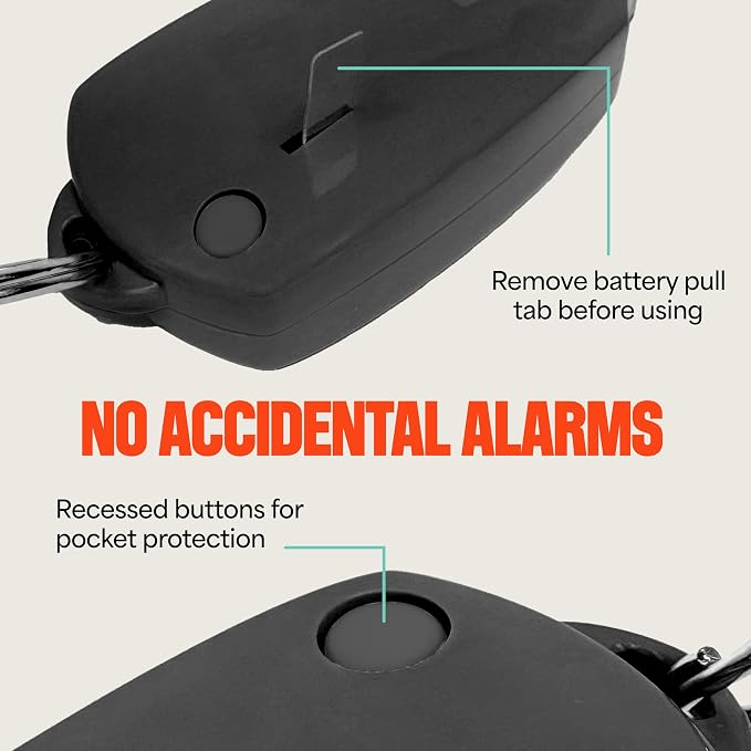 Mace Personal Safety Alarm - Loud 130db Siren, Built in Emergency Whistle, Easy On/Off Push Button Activation, Batteries Included, Personal Alarm for Women & Men - Black - Image 6