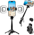 3-in-1 Mini Tripod, Selfie Stick for iPhone for 4-7 Inch iOS/Android Phones | Tripod for Iphone with Remote Control and Fill Light, Lightweight Travel Tripods for Selfie Video Recording by Unknown