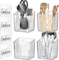 Lae Nuvole Clear Adhesive Wall Organizer Bins, Cabinet Door Storage, 4 Pack | 8 adhesive pads, No Drill, PET, stackable, space-saving; renter friendly, for Bathroom, Kitchen, Pantry, RV, Dorm, Office by LaeNuvole