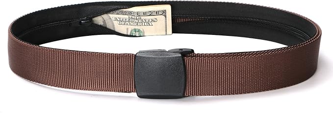 SUOSDEY Travel Money Belt, Nylon Hidden Money Pocket Belt with Plastic Buckle by SUOSDEY