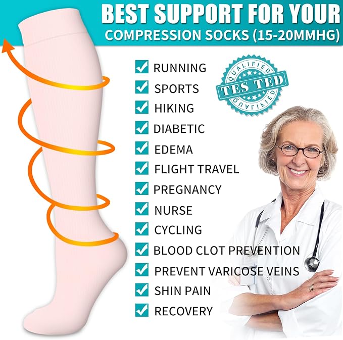 Copper Compression Socks for Women & Men (6 pairs) - Best Support for Nurses, Running, Hiking, Recovery - Image 5