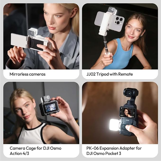 Ulanzi DG01 Magnetic Mini Cube Light for Action Camera DJI osmo Pocket 3 4 | Action 3 4 5 Led Fill Lights Accessories, With Cold Shoe Mount Soft Diffuser, 5600K 3 Brightness, For Phone Tripod Vlog Live - Image 5