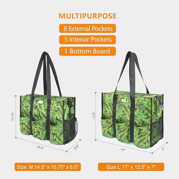 TOPDesign Utility Water Resistant Tote Bag with 13 Pockets, Top Zipper Closure & Thick Bottom Support, for Working Women - Image 2