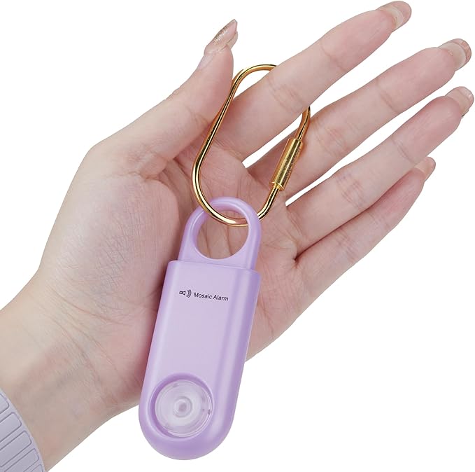 130dB Personal Safety Alarm Ultra Bright Strobe Light Loud Sound Keychain Siren with Carabiner for Women, School Children, Night Runners. Hiking Alarm Bear Deterrent. SOS Emergency Alerts. Purple - Image 2