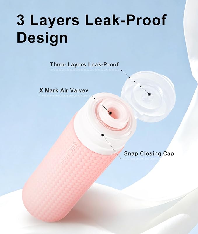 Travel Bottles for Toiletries, TSA Approved 3oz Leak Proof Travel Size Liquid Containers, BPA-Free Refillable Silicone Squeeze Bottles, Ideal for Shampoo Lotion and Conditioner (4 Pack) - Image 5