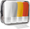 INSFIT Travel Bottles for Toiletries, TSA Approved 3oz Travel Size Containers, BPA Free Leak Proof Squeezable Silicone Tubes for Shampoo Conditioner Lotion Body Wash with Labels by INSFITPortableTravelBottles