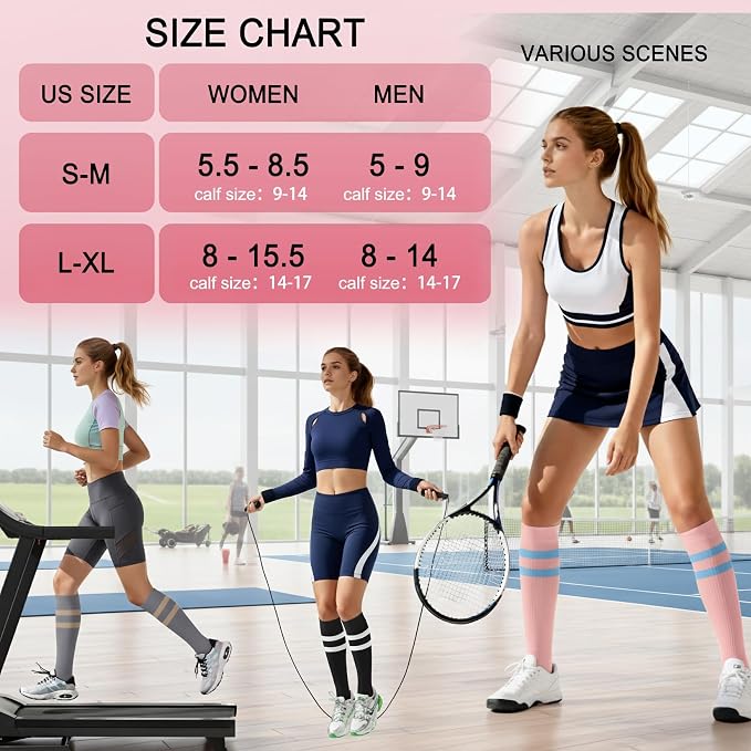 4 Pairs Compression Socks for Women Circulation-Best Support for Nurses,Running,Athletic,Travel - Image 6