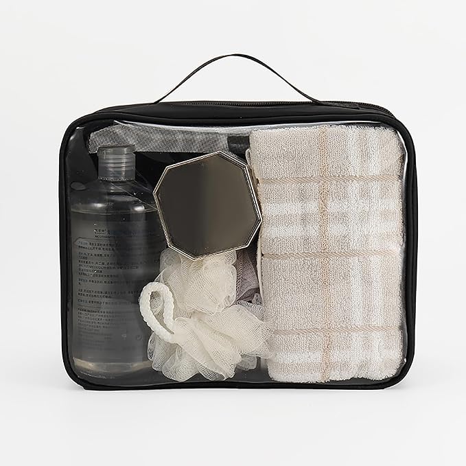 TSA Approved Toiletry Bag, Clear Makeup Bags with Multi Layer Mesh Pockets, Portable Large Capacity PVC Cosmetic Bags with Zipper for Travel Essentials - Image 6