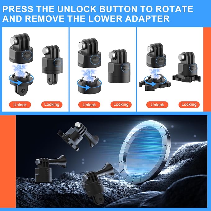 Upgrade Action Camera Accessories Kit Compatible with GoPro DJI Insta360 | 70in1 Camera Accessory Bundles for GoPro 13 12 11 10 9 8 7 6 5 4 3 Max 11 mini Insta360 X5 X4 X3 DJI Osmo Action 6 5Pro 4 3 - Image 9