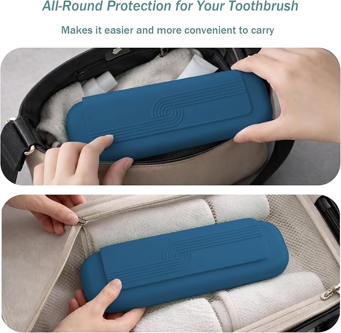 Silicone Toothbrush Travel Case, Pro Large Toothbrush Cover Case for Travel | Electric & Manual Toothbrush Travel Cover for Men and Women, Portable Toothbrush Holder for Trave, Gym, Business Trip, School - Image 3