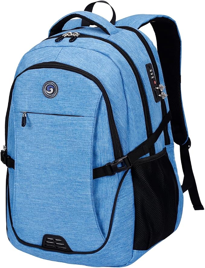 SHRRADOO Travel Laptop Backpack for Men Women, College High Schoolbag | Anti Theft Backpacks with Combination Lock, Carry On Flight Approved, Fit 17 Inch Laptop, High School Backpack, Work Daypack by SHRRADOO