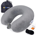 SAIREIDER Airplane Pillow 100% Memory Foam Neck Pillow for Airplanes Flight Rest Best Adjustable Travel Neck Support Pillows-Prevent The Heads from Falling Forward (Grey) by SAIREIDER