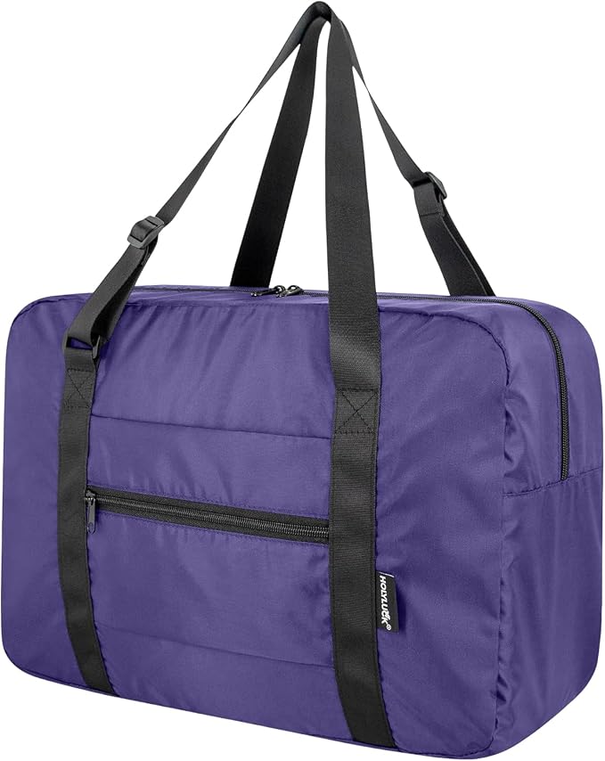 Duffle Bag for Travel Foldable Personal Item Travel Bag, 23L, Purple | Carry On Duffel Bag Women Men Frontier Airlines Personal Item Bag Hospital Weekend Overnight Trips by holyluck