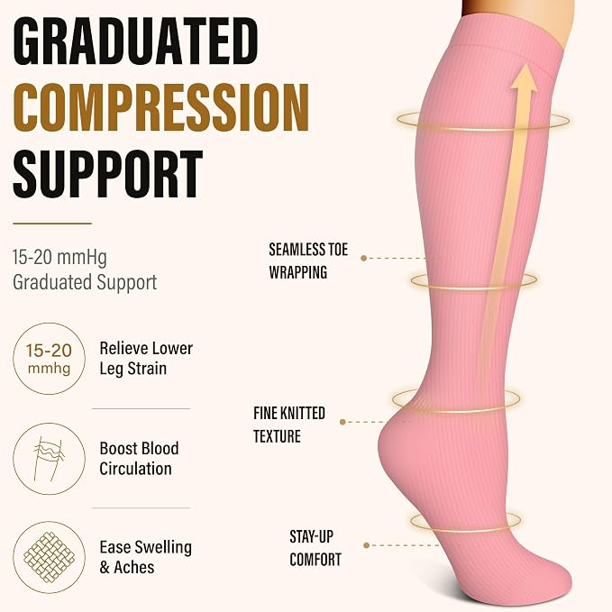 FEYHAY Copper Compression Socks (3 Pairs) 15-20 mmHg Circulation is Best Athletic & Daily for Men & Women, Running, Climbing - Image 8