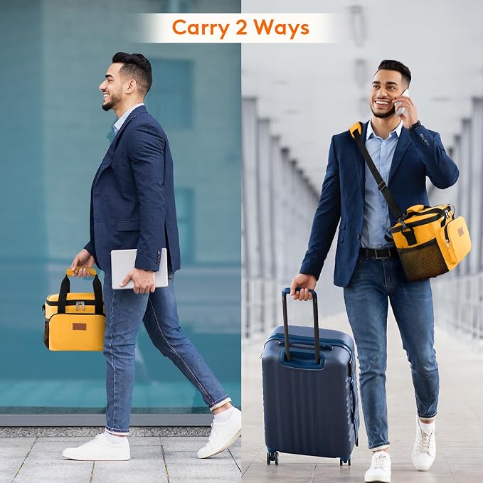 Lifewit Medium Lunch Bag, Insulated Lunch Box, Soft Cooler Cooling Tote for Adult Men Women, Orange 12-Can (9L) - Image 6