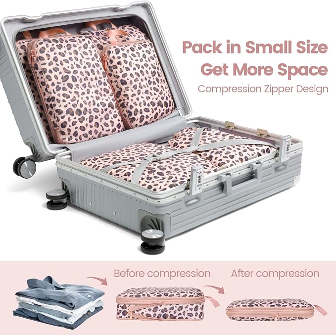 Cambond Compression Packing Cubes for Travel - Luggage Suitcase Organizer | Compression Zip Design for Space-saving, Expandable, Lightweight, Keep Clothes Sorted, Luggage Space Tidy, Carry on Pack Fast - Image 3