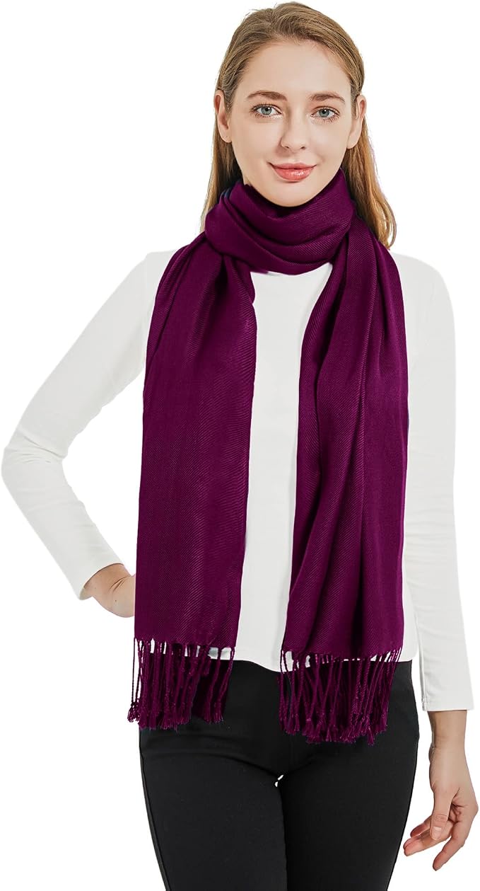 Soft Silky Pashmina Shawl Wraps Solid Colors Scarf for Wedding Evening Dresses - Image 5