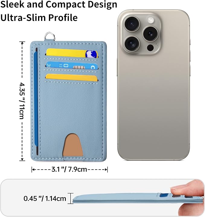 Mayski Slim Wallet, Credit Card Holder for Women, Minimalist Front Pocket RFID Blocking Card Cases, Small Wallet Women Men(MF Blue) - Image 7