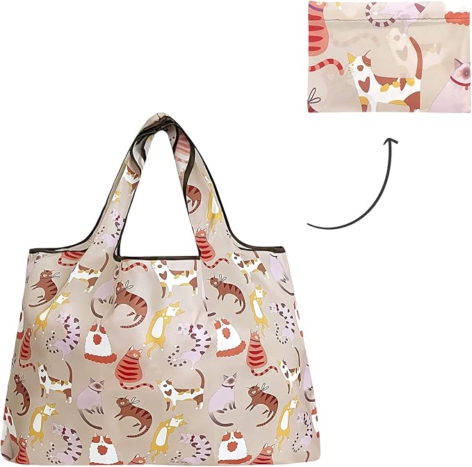 allydrew Large Foldable Tote Nylon Reusable Grocery Bags - Image 5