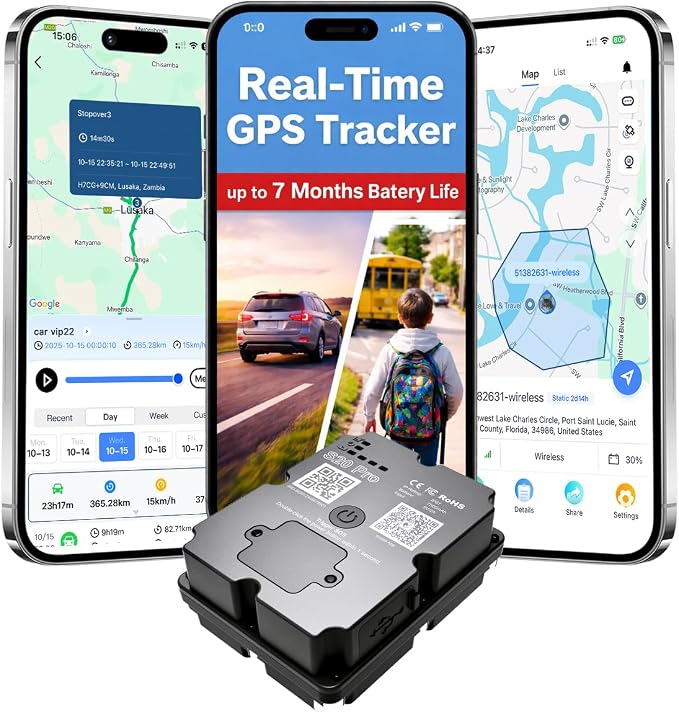 GPS Tracker for Vehichles, up to 7 Months Long Battery Life, Subscription Needed, Real Time Tracking, Unlimited Distance, Strong Magnetic,IP67 Waterproof 4G Tracker Device for Vehicles Cars Motorcycle by WanWayTech