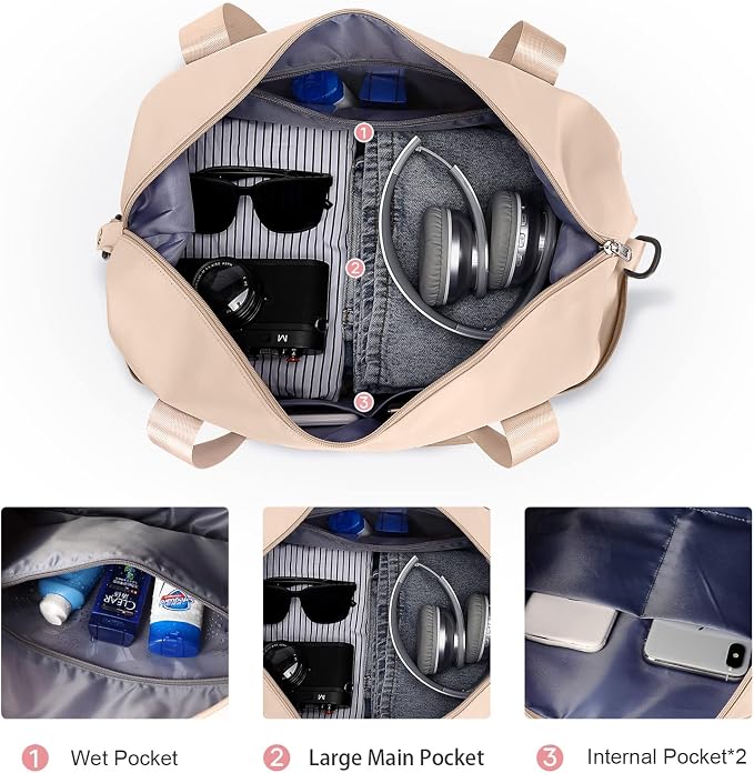 Travel Duffel Bag, Sports Tote Gym Bag, Shoulder Weekender Overnight Bag for Women - Image 7