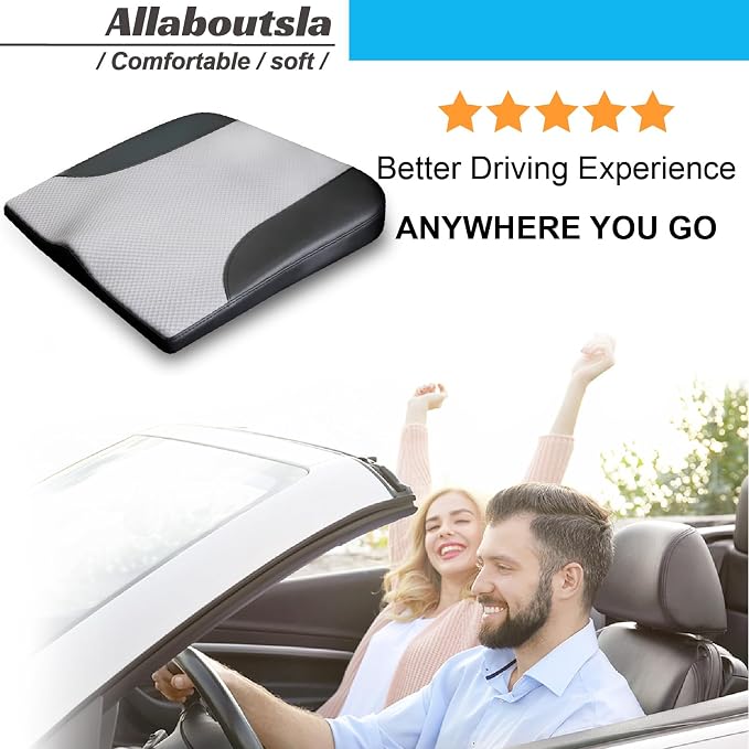Allaboutsla Car Seat Cushion, Car Seat Cushions for Long Driving | Comfortable Memory Foam Driver Seat Cushion, Automotive Seat Cushions, Butt Pillow for Car,Truck, Office Chair, B&G - Image 6