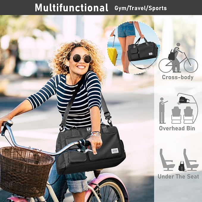 NPBAG Women Travel Duffel, Multi Functional Large Expandable Weekender Carry-on Tote, Gym Workout Overnight Bag, Mommy Hospital Bag for Labor and Delivery - Image 6