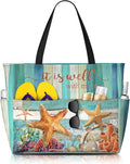 Beach Bag Tote Bags Waterproof Sandproof for Women Large Beach Tote Pool Bag Foldable with Zipper for Travel Weekend by MAHIPOCI