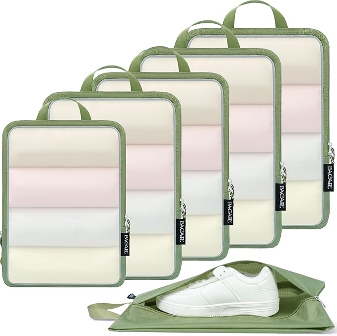 BAGAIL 6 Set Ultralight Compression Packing Cubes Packing Organizer for Travel Accessories Luggage Suitcase Backpack by BAGAIL