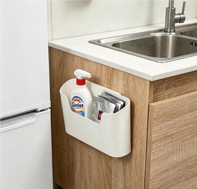 Under Sink Organizer & Wall Mount Storage Box, Multi-Use Cabinet Door Holder for Kitchen, Office, Bedside - Image 4