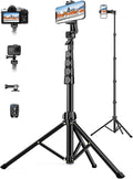 Phone Tripod, 71" Portable Cellphone Tripod Stand with Remote | Camera Stand for iPhone with Phone Holder, Compatible with Camera iPhone/Android Smartphone/Gopro by Victiv