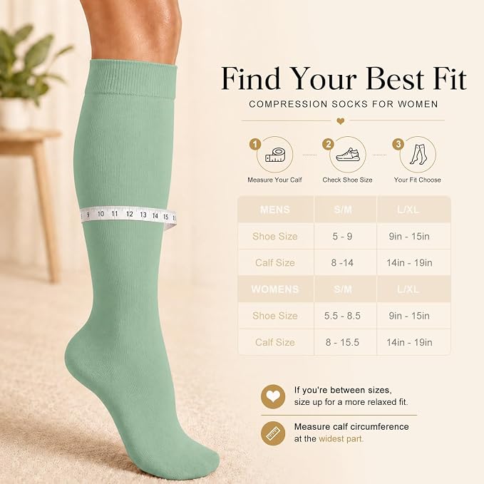 4 Pairs-Compression Socks for Women&Men Circulation-Best Support for Nurses,Running,Athletic - Image 6