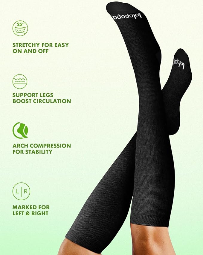 Bamboo Viscose Compression Socks for Women Men | 2 Pairs 15-20mmHg Cute Breathable Graduated Knee High Compression Socks for Nurse Pregnancy Travel - Image 6